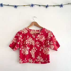 Vintage Handmade Floral Crop Top